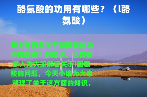 酪氨酸的功用有哪些？（l酪氨酸）