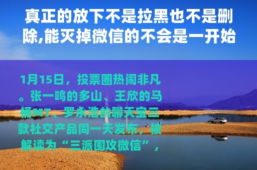 真正的放下不是拉黑也不是删除,能灭掉微信的不会是一开始就对标微信的