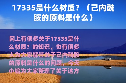 17335是什么材质？（己内酰胺的原料是什么）