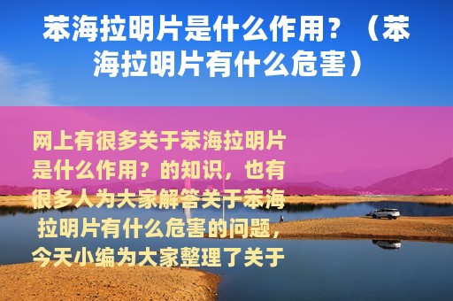 苯海拉明片是什么作用？（苯海拉明片有什么危害）