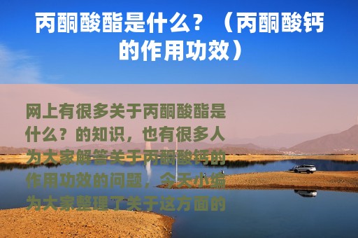 丙酮酸酯是什么？（丙酮酸钙的作用功效）