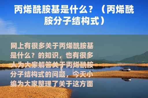 丙烯酰胺基是什么？（丙烯酰胺分子结构式）