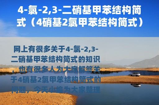 4-氯-2,3-二硝基甲苯结构简式（4硝基2氯甲苯结构简式）