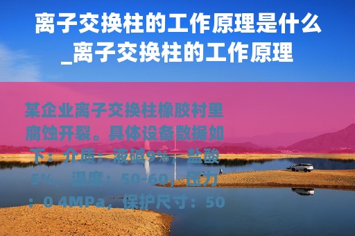 离子交换柱的工作原理是什么_离子交换柱的工作原理