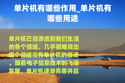 单片机有哪些作用_单片机有哪些用途