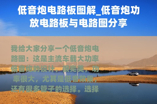 低音炮电路板图解_低音炮功放电路板与电路图分享