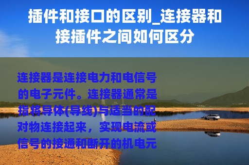 插件和接口的区别_连接器和接插件之间如何区分