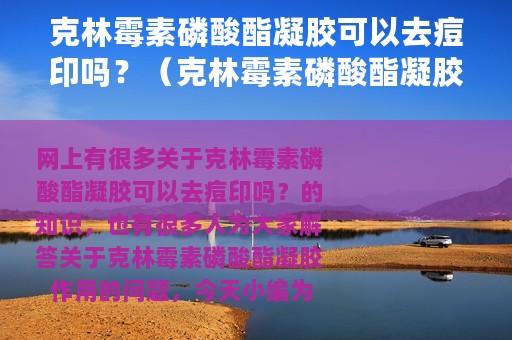 克林霉素磷酸酯凝胶可以去痘印吗？（克林霉素磷酸酯凝胶 作用）