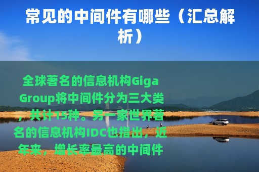 常见的中间件有哪些（汇总解析）