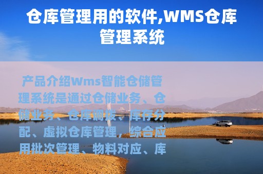 仓库管理用的软件,WMS仓库管理系统