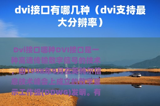 dvi接口有哪几种（dvi支持最大分辨率）