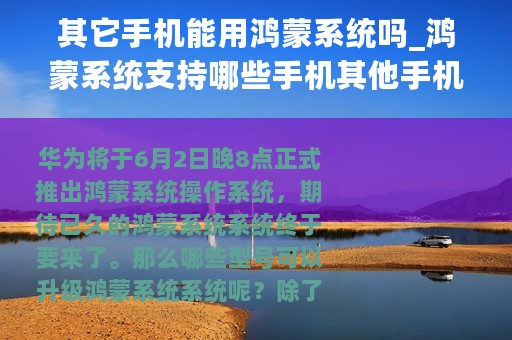 其它手机能用鸿蒙系统吗_鸿蒙系统支持哪些手机其他手机可以用鸿蒙系统吗