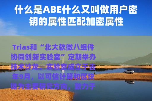 什么是ABE什么又叫做用户密钥的属性匹配加密属性