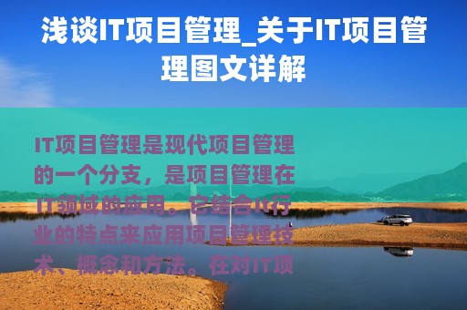 浅谈IT项目管理_关于IT项目管理图文详解