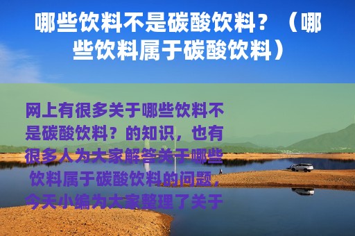哪些饮料不是碳酸饮料？（哪些饮料属于碳酸饮料）