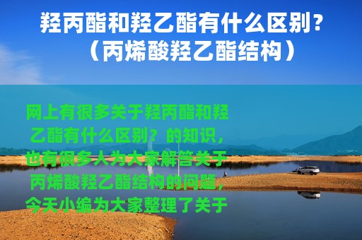 羟丙酯和羟乙酯有什么区别？（丙烯酸羟乙酯结构）
