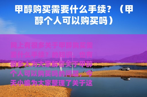 甲醇购买需要什么手续？（甲醇个人可以购买吗）