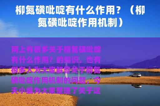 柳氮磺吡啶有什么作用？（柳氮磺吡啶作用机制）