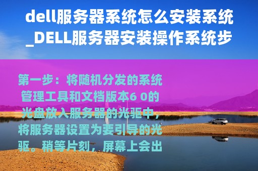 dell服务器系统怎么安装系统_DELL服务器安装操作系统步骤
