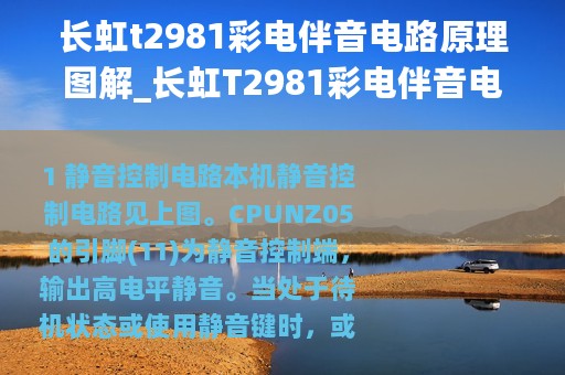 长虹t2981彩电伴音电路原理图解_长虹T2981彩电伴音电路原理图
