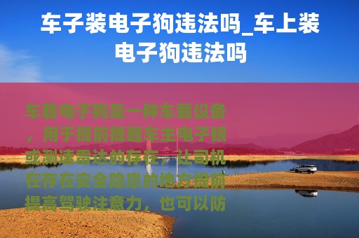 车子装电子狗违法吗_车上装电子狗违法吗