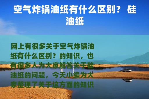 空气炸锅油纸有什么区别？ 硅油纸