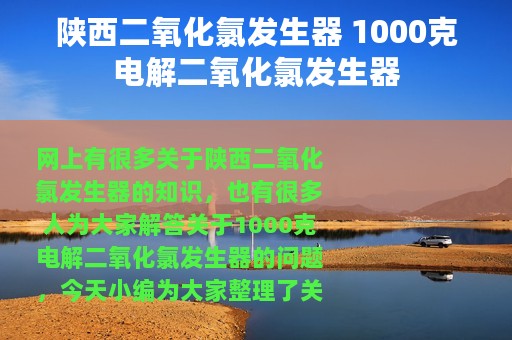 陕西二氧化氯发生器 1000克电解二氧化氯发生器