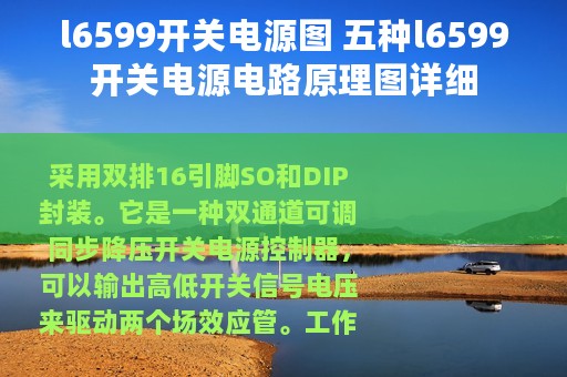 l6599开关电源图 五种l6599开关电源电路原理图详细