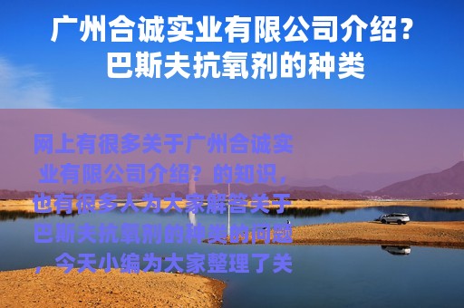 广州合诚实业有限公司介绍？ 巴斯夫抗氧剂的种类