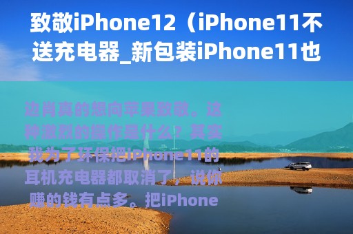 致敬iPhone12（iPhone11不送充电器_新包装iPhone11也不送耳机充电器）