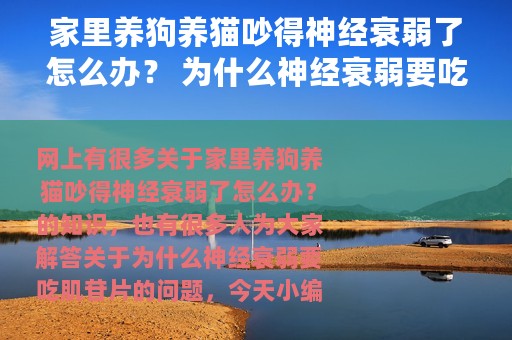 家里养狗养猫吵得神经衰弱了怎么办？ 为什么神经衰弱要吃肌苷片