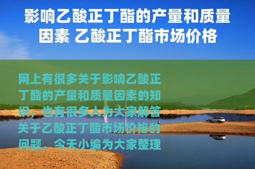 影响乙酸正丁酯的产量和质量因素 乙酸正丁酯市场价格