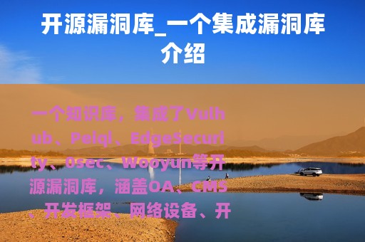 开源漏洞库_一个集成漏洞库介绍