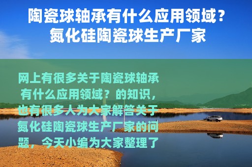 陶瓷球轴承有什么应用领域？ 氮化硅陶瓷球生产厂家