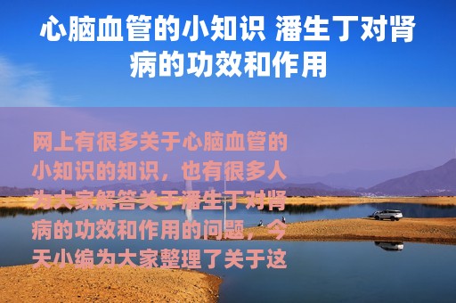 心脑血管的小知识 潘生丁对肾病的功效和作用