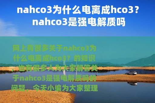 nahco3为什么电离成hco3？ nahco3是强电解质吗