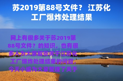 苏2019第88号文件？ 江苏化工厂爆炸处理结果