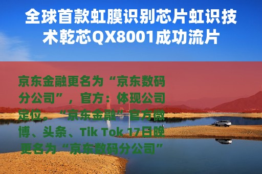 全球首款虹膜识别芯片虹识技术乾芯QX8001成功流片