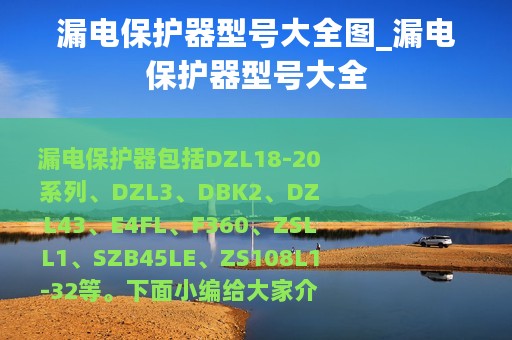 漏电保护器型号大全图_漏电保护器型号大全
