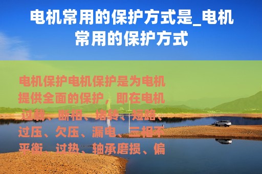 电机常用的保护方式是_电机常用的保护方式