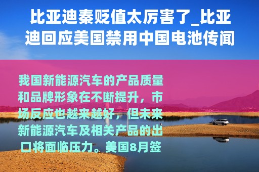 比亚迪秦贬值太厉害了_比亚迪回应美国禁用中国电池传闻