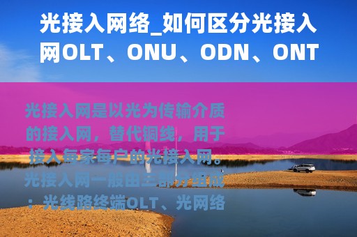 光接入网络_如何区分光接入网OLT、ONU、ODN、ONT