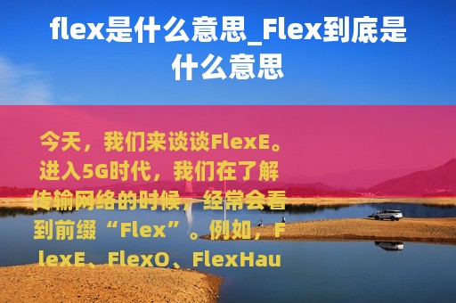 flex是什么意思_Flex到底是什么意思