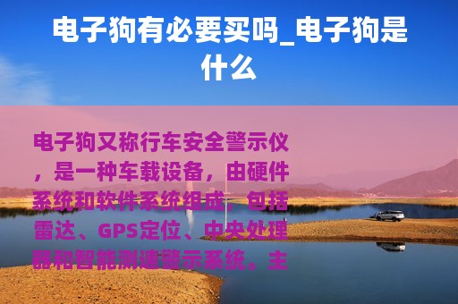 电子狗有必要买吗_电子狗是什么