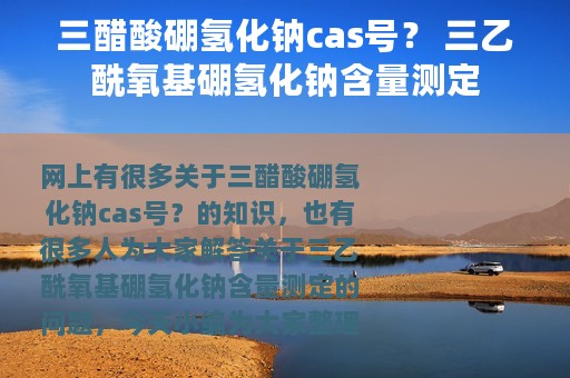 三醋酸硼氢化钠cas号？ 三乙酰氧基硼氢化钠含量测定