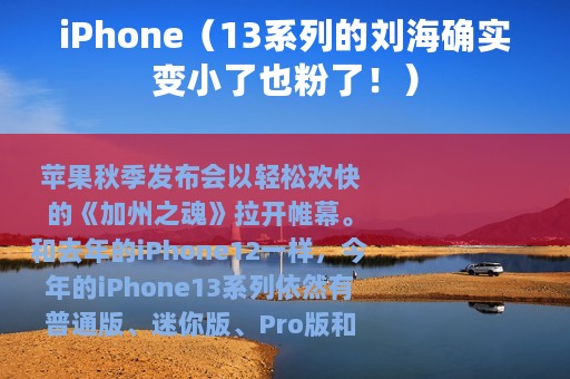 iPhone（13系列的刘海确实变小了也粉了！）