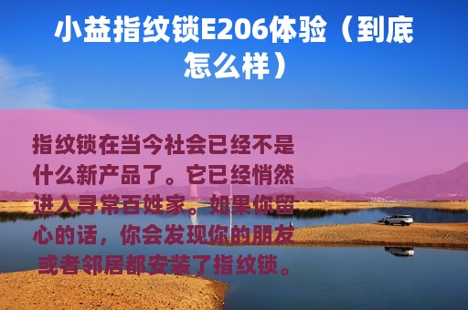 小益指纹锁E206体验（到底怎么样）