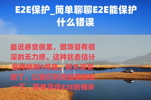 E2E保护_简单聊聊E2E能保护什么错误