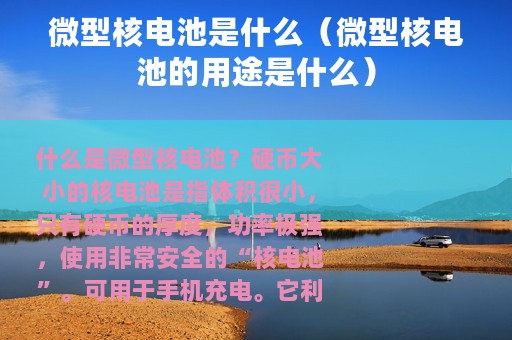 微型核电池是什么（微型核电池的用途是什么）
