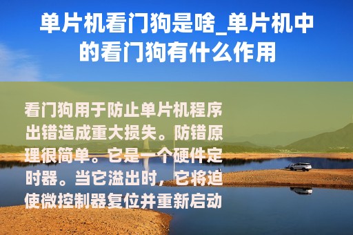 单片机看门狗是啥_单片机中的看门狗有什么作用